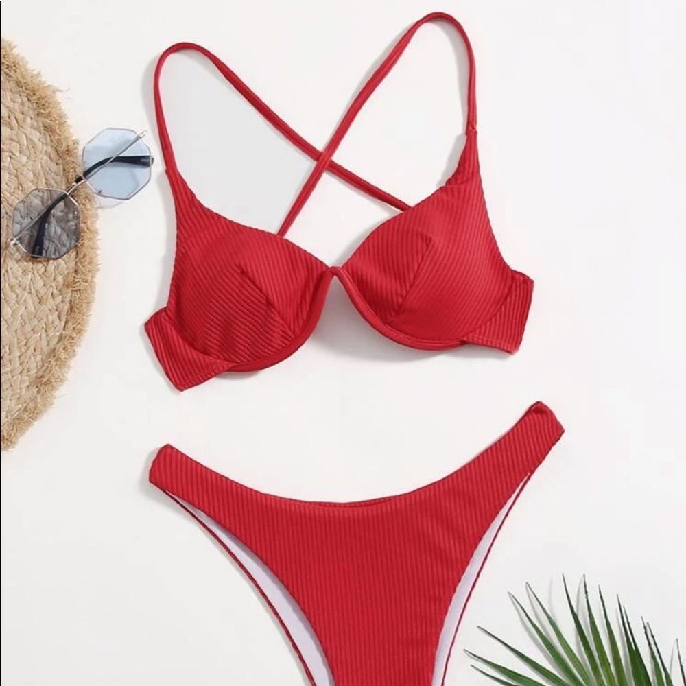 Red Criss Cross Bikini